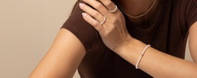 Bracelet woman, man, child, pearl in chain or wire – RedLine - Redline