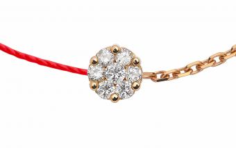 Redline Illusion Double Diamond Red Thread Bracelet for