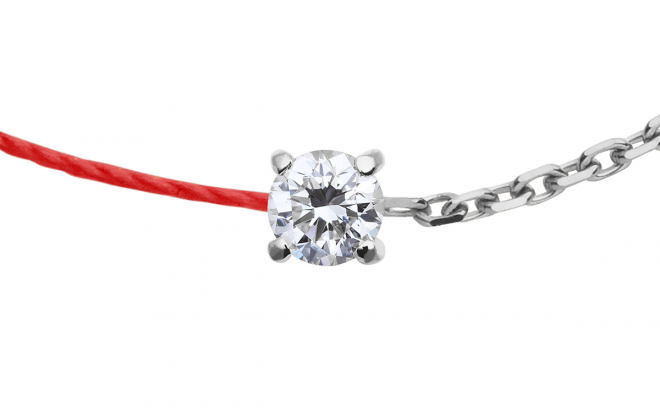 Redline jewellery - Women thread bracelet with round diamond