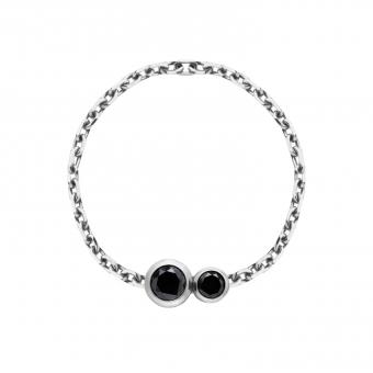 Bracelet Women red thread and black diamond chain Kcolor