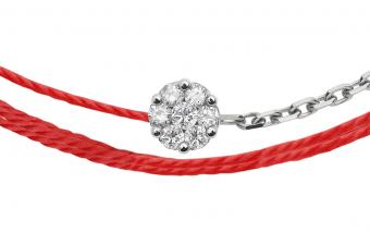 から厳選した Bracelet, necklace and earrings red thread, diamonds and アクセサリー
