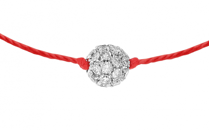 redline ダイヤモンド　ブレスレット　 Pompon Diamond Bracelet Women red thread ball on Pompon - RedLine - Redline