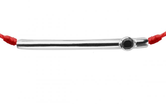 Redline Paris - Shiny black diamond thread bracelet white