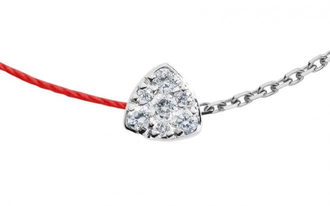 Redline Jewelry – Lucky tiger thread bracelet in White gold