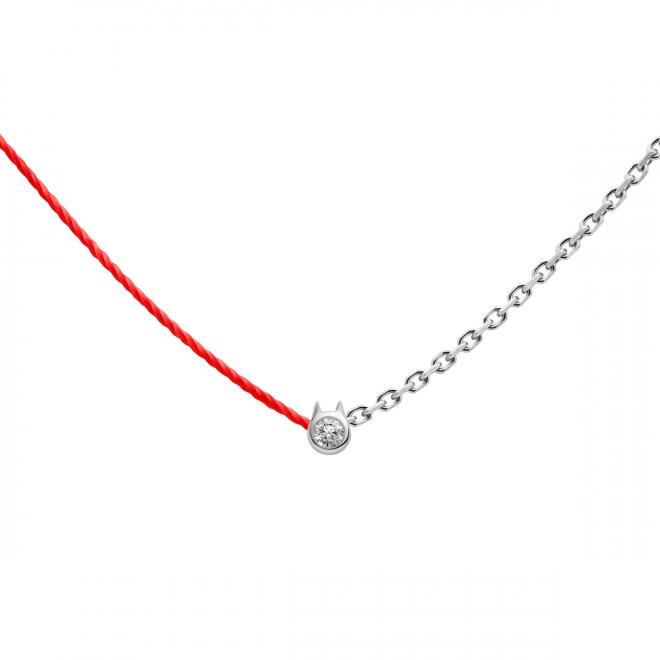 Diamond and Yellow gold Entrelacet bracelet with thread for