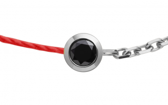 Bracelet Women red thread and black diamond chain Kcolor - RedLine - Redline