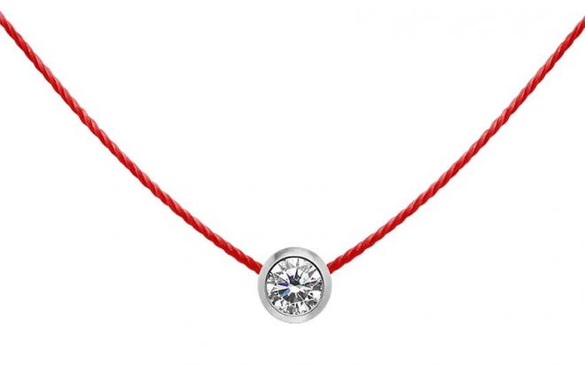 Redline Jewerly Illusion String Necklace For Women With 0 05ct Round Diamond In White Gold Cluster Setting Redline