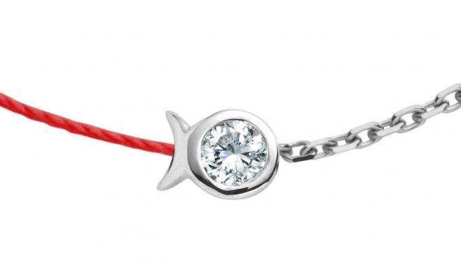 Redline Jewelry Mini Pur Fish double bracelet white gold Redline
