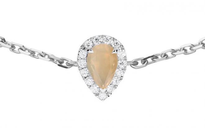 Diamond and Yellow gold Entrelacet bracelet with thread for