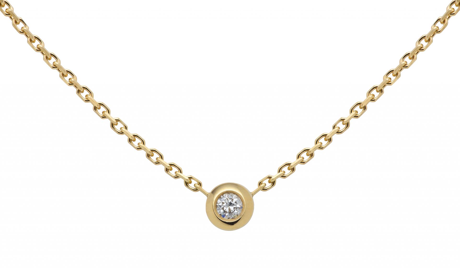 Redline Jewerly Mini Pure Chain Necklace For Women with 0.05ct
