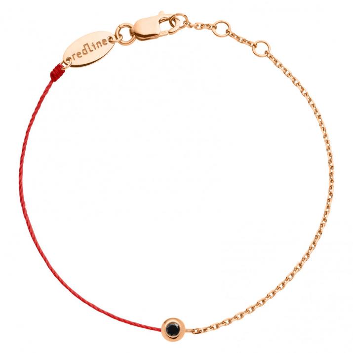 Mini Pure Diamant Noir Half-thread Half-chain Bracelet Rose Gold - Redline - 0++