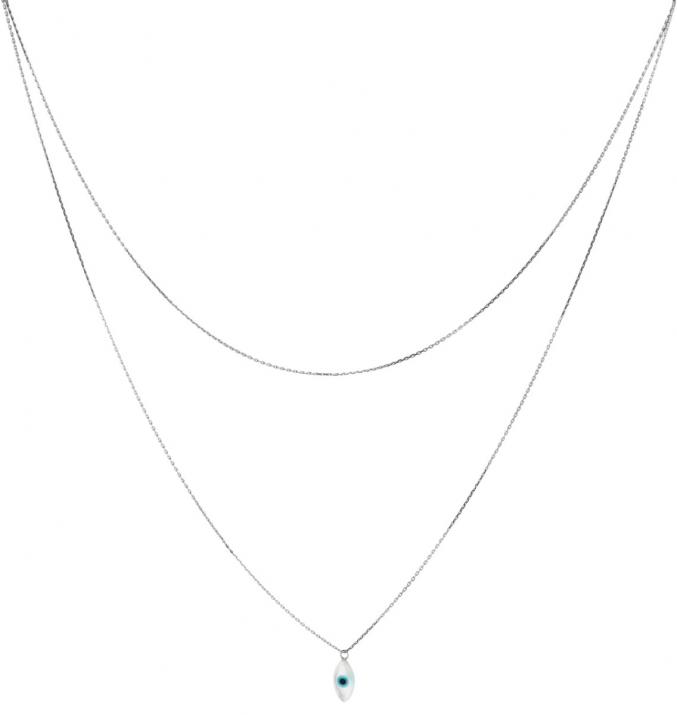 Chain Necklace For Women with Pearl in White Gold - Redline