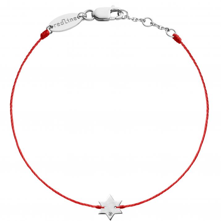 String Bracelet For Women with 0.01ct Round Diamond in White Gold Pavé Setting - Redline - 0++
