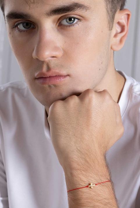 String Bracelet For Women with 0.20ct Round Diamond in Yellow Gold Prong Setting - Redline - 0++