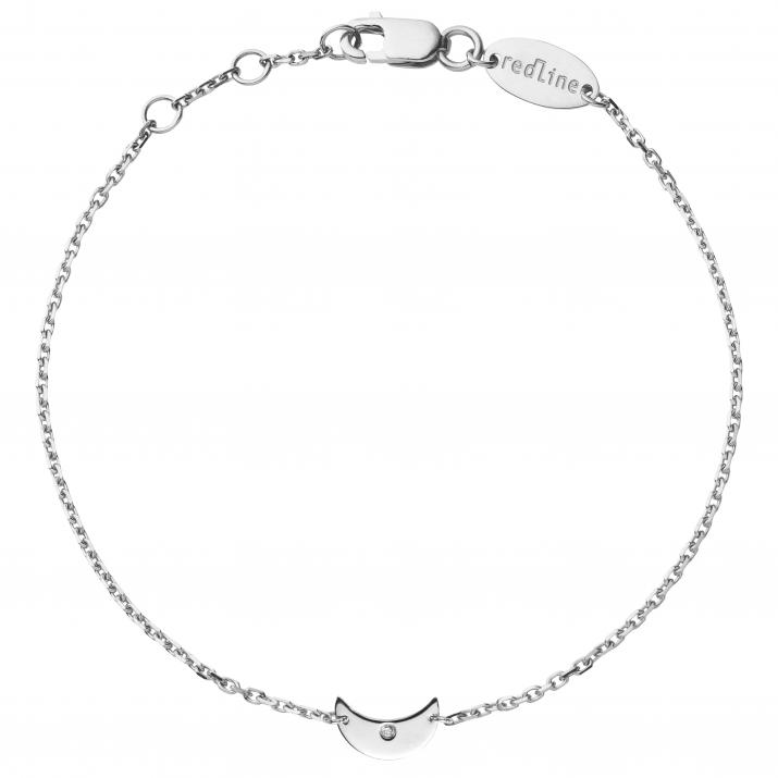 Chain Bracelet For Women with 0.01ct Round Diamond in White Gold Pavé Setting - Redline - 0++