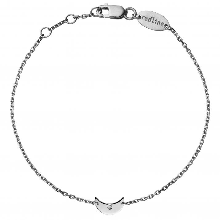 Chain Bracelet For Women with 0.01ct Round Diamond in Black Gold Pavé Setting - Redline