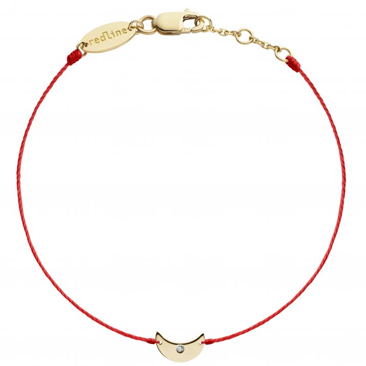 String Bracelet For Women with 0.01ct Round Diamond in Yellow Gold Pavé Setting - Redline - 0++