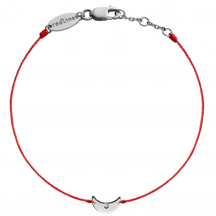 String Bracelet For Women with 0.01ct Round Diamond in Black Gold Pavé Setting - Redline