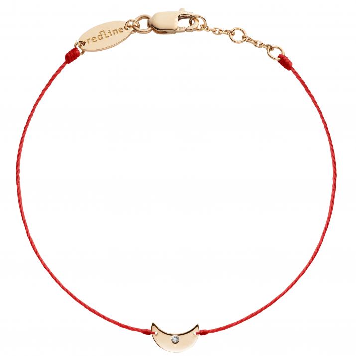String Bracelet For Women with 0.01ct Round Diamond in Rose Gold Pavé Setting - Redline - 0++