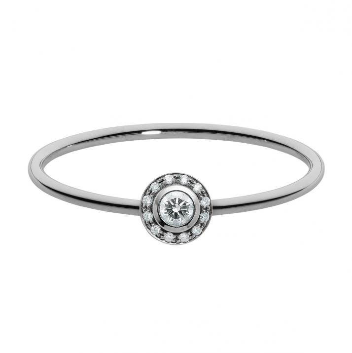 Ring with 0.26ct Round Diamond in Black Gold Bezel Setting - Redline