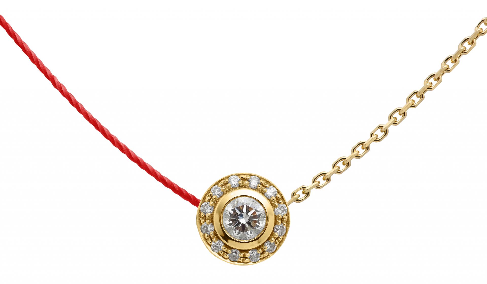 String-Chain Necklace with 0.26ct Round 