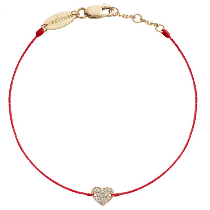 String Bracelet For Children with 0.07ct Round Diamond in Yellow Gold Pavé Setting - Redline
