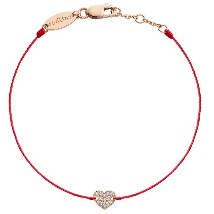 String Bracelet For Children with 0.07ct Round Diamond in Rose Gold Pavé Setting - Redline