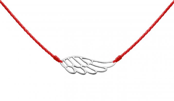 String Necklace For Women with Wing in White Gold - Redline