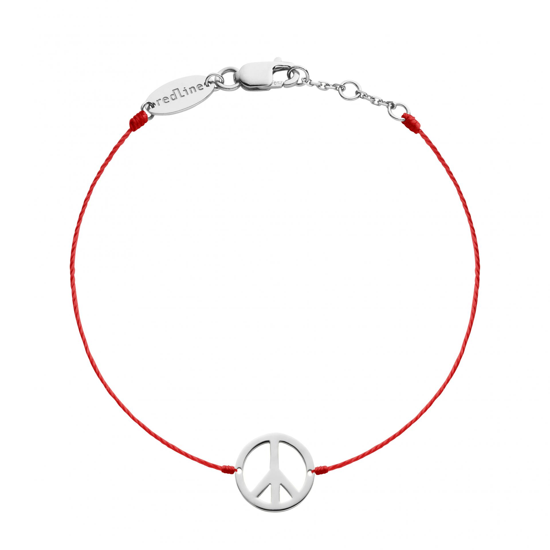 Redline Jewerly - Peace - String Bracelet For Women in White Gold