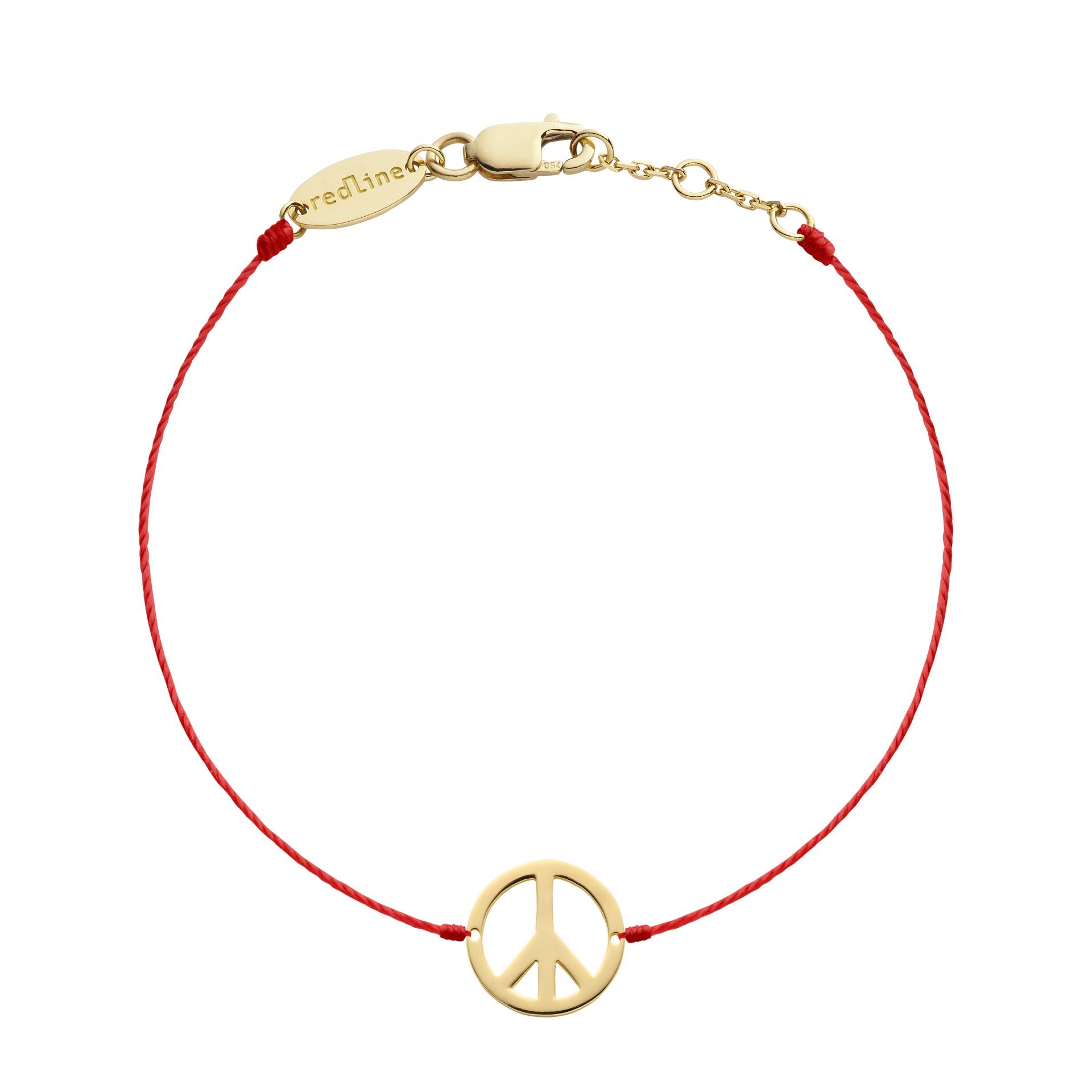 Redline Jewerly Peace String Bracelet For Women in Yellow Gold Redline