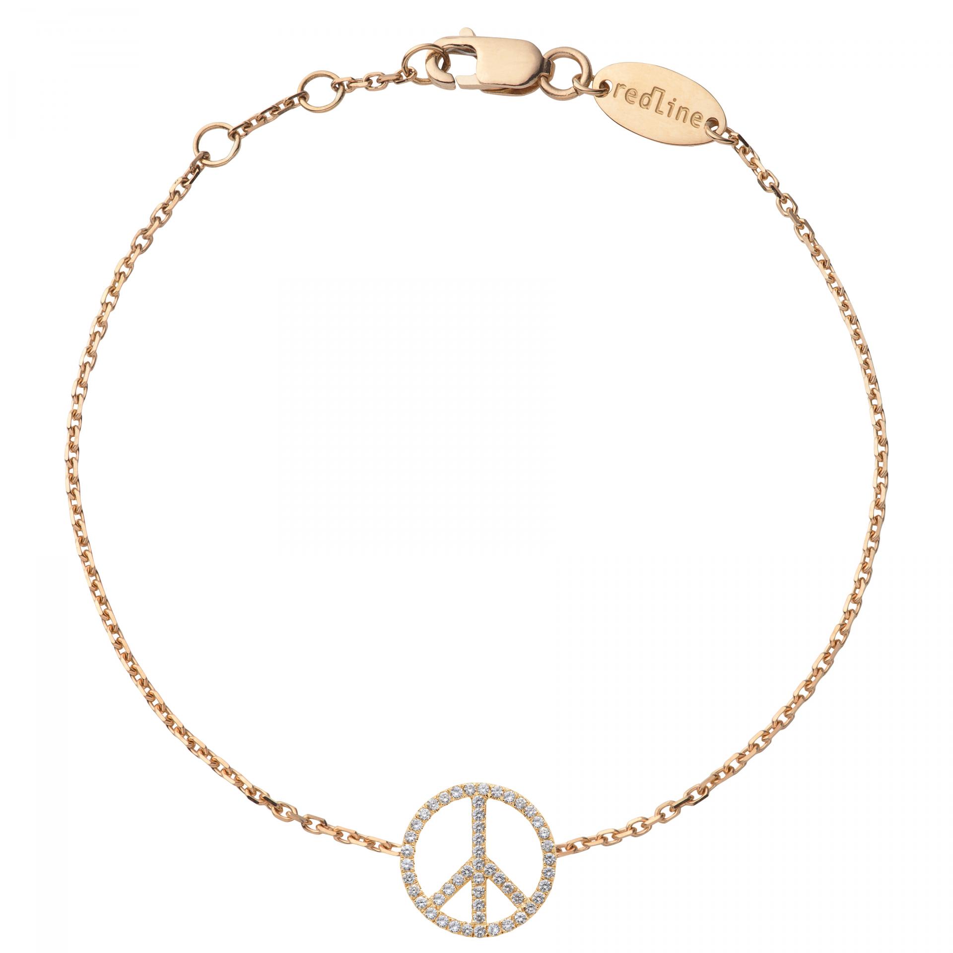 Redline Jewerly Peace Chain Bracelet For Women with 0.20ct Round