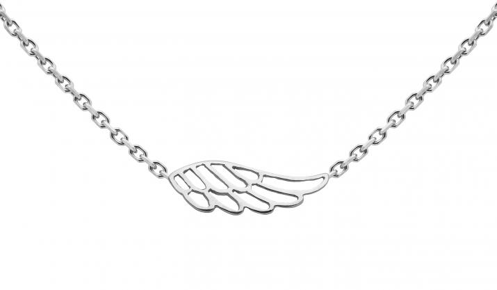 Chain Necklace For Women with Wing in White Gold - Redline