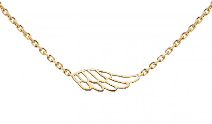 Chain Necklace For Women with Wing in Yellow Gold - Redline