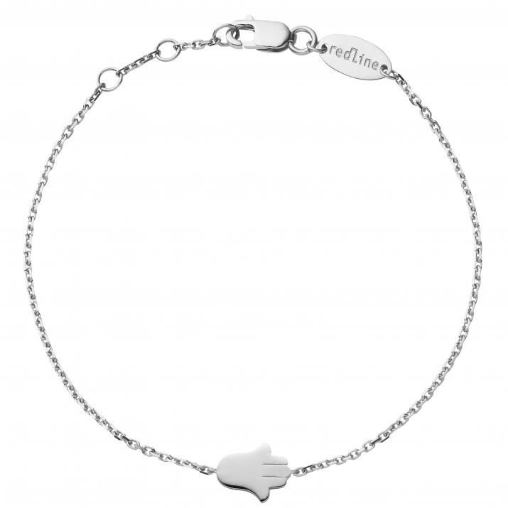 Hand of Fatima white gold chain bracelet - Redline