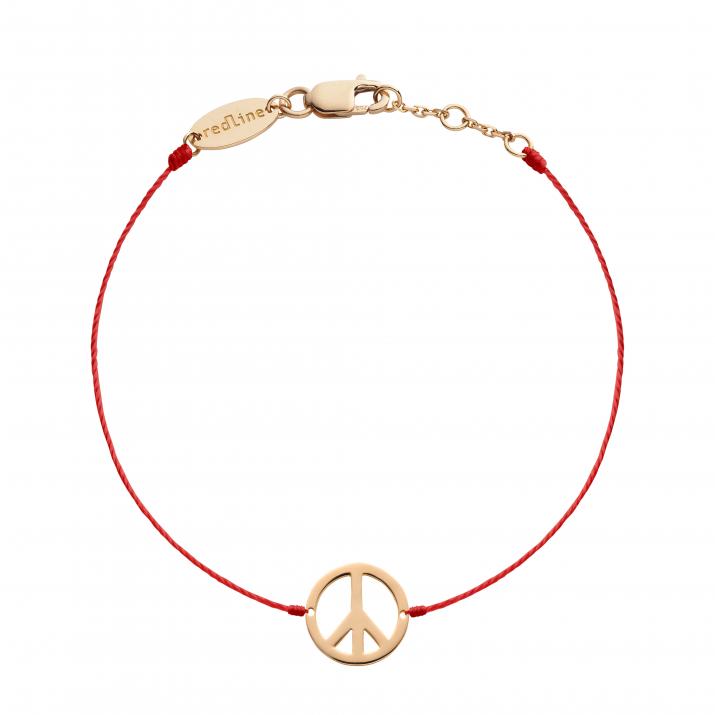 Peace & love string bracelet in rose gold - Redline - 0++