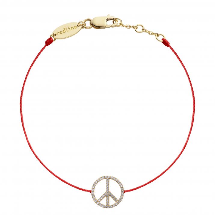 Bracelet peace & love in yellow gold and diamonds - Redline
