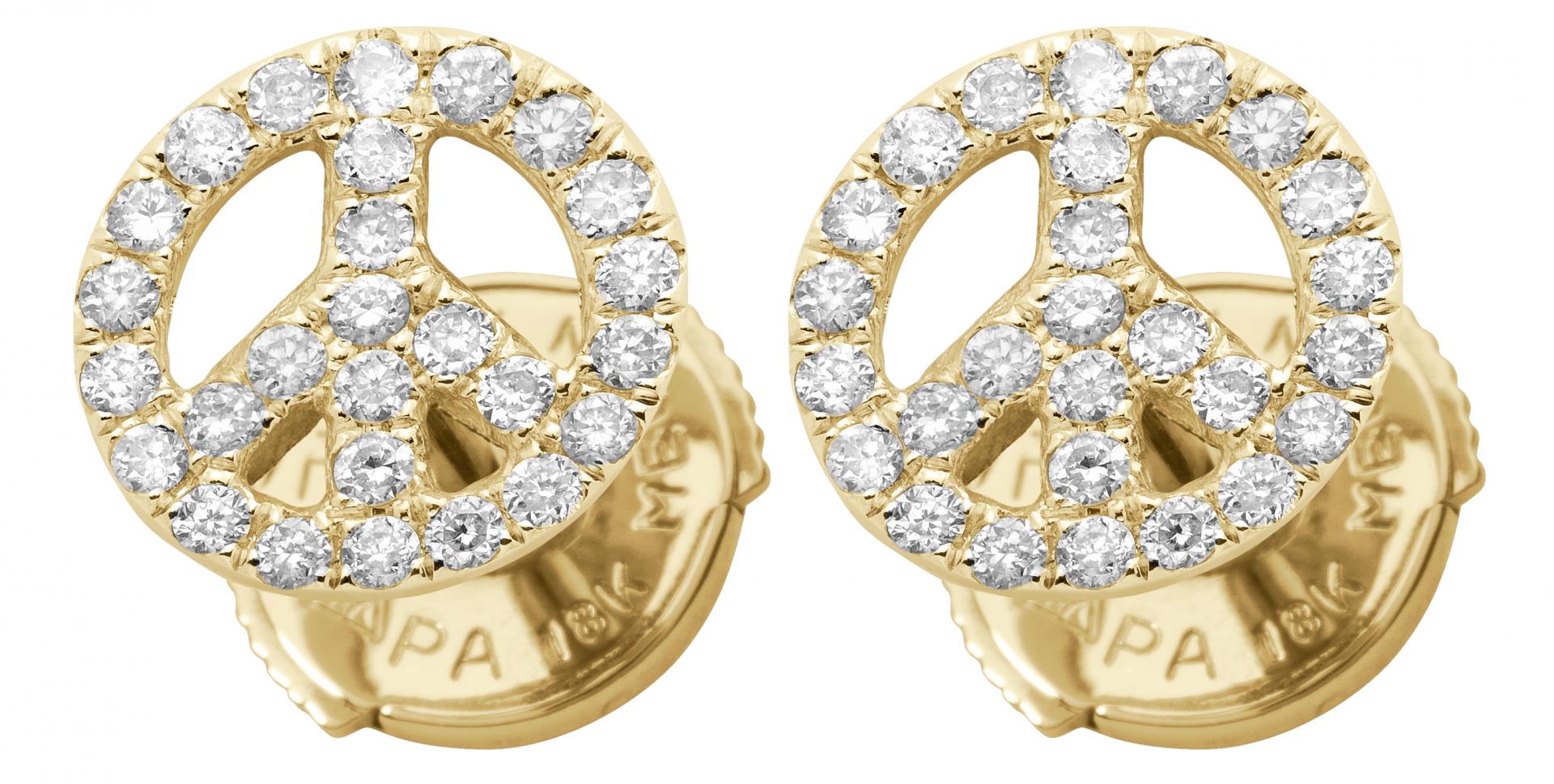 Gold peace earrings top