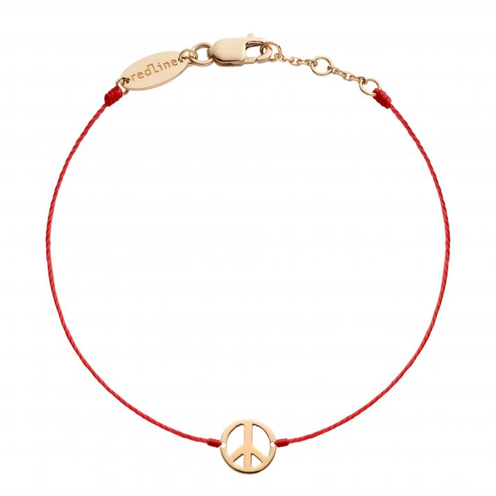Bracelet Thread Peace & Love Pink Gold - Redline - 0++