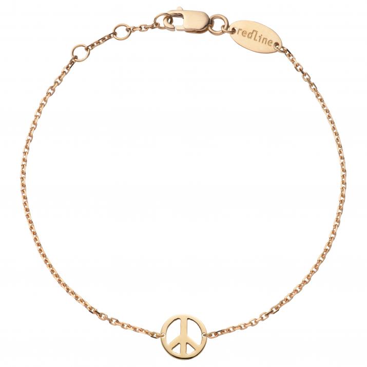Mini Peace rose gold chain bracelet - Redline - 0++
