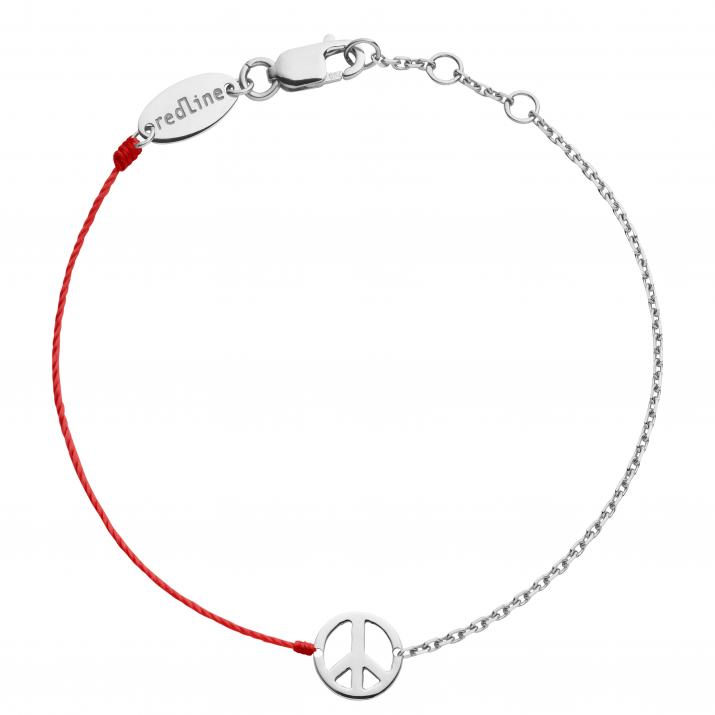 Mini Peace string and chain bracelet white gold - Redline - 0++