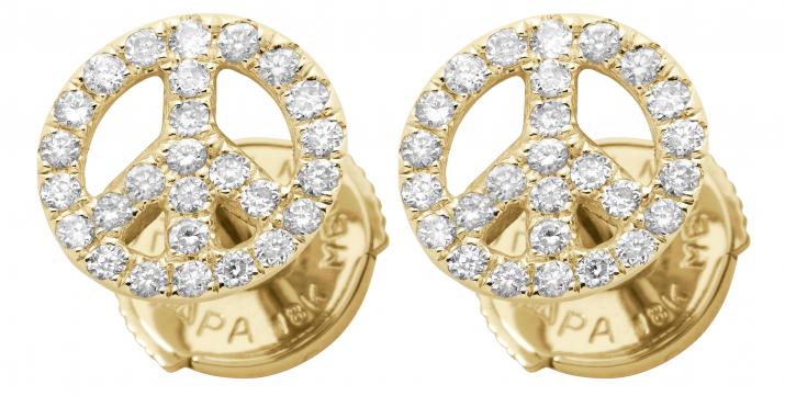 Diamond peace earrings hotsell