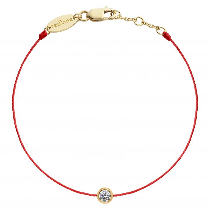 Bracelet enfant fil avec diamant 0.05 carats en serti clos or jaune - Redline - 0++