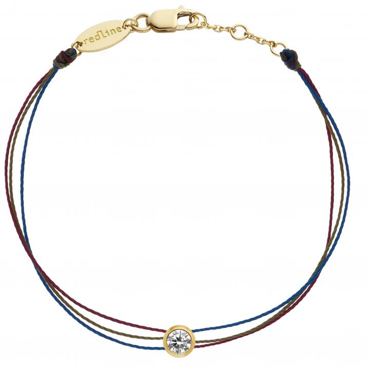 Bracelet multifil avec diamant 0.10 carat en serti clos or jaune - Redline - 0++