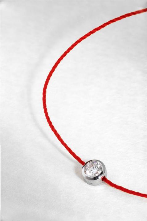 Bracelet homme fil avec diamant 0.10 carat en serti clos or blanc - Redline - 0++