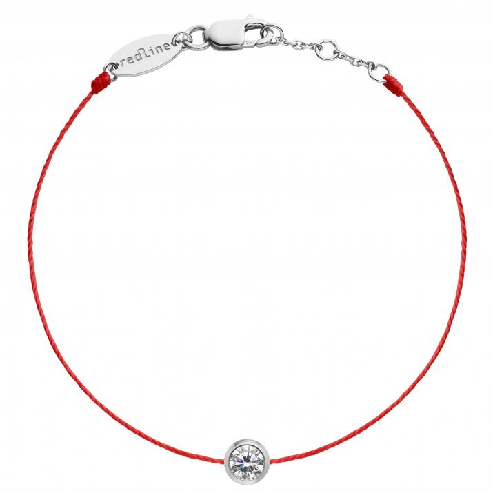 Bracelet fil avec diamant 0.20 carat serti clos or blanc - Redline - 0++