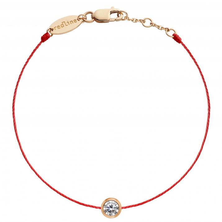 Bracelet fil avec diamant 0.20 carat serti clos or rose - Redline - 0++
