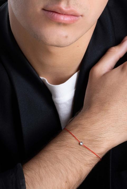 Bracelet homme fil avec diamant 0.10 carat en serti clos or noir - Redline - 0++