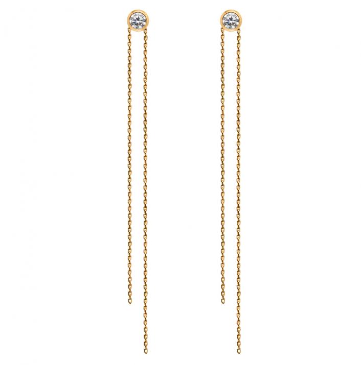 Majesty Courtoise earring Yellow gold chain - Redline