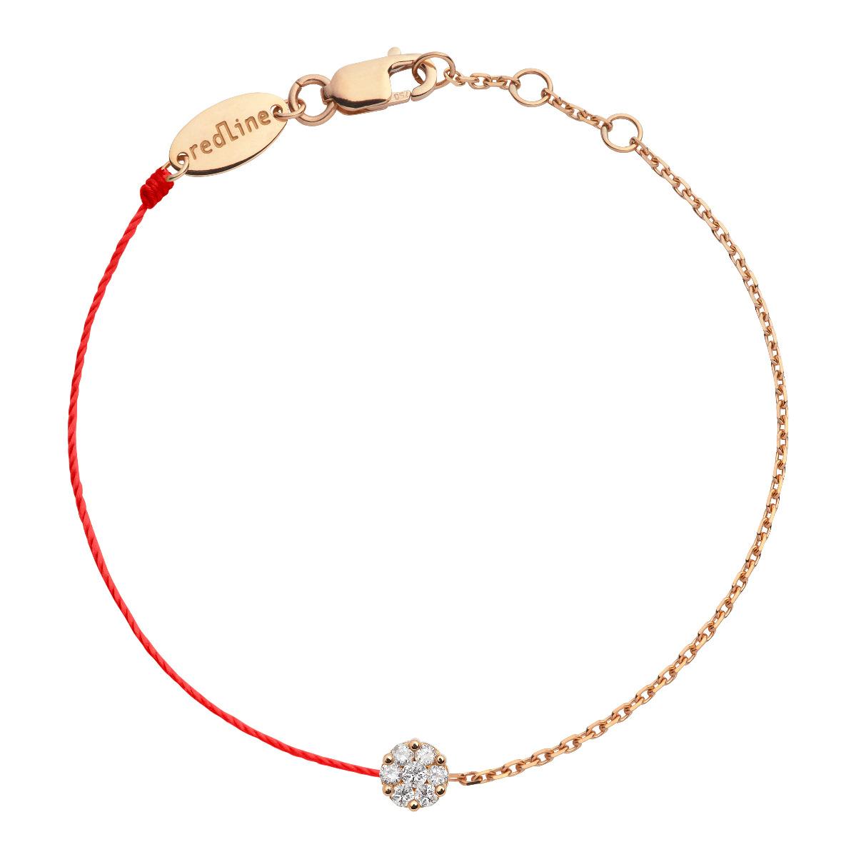 Redline Illusion Double Diamond Red Thread Bracelet for Women Redline