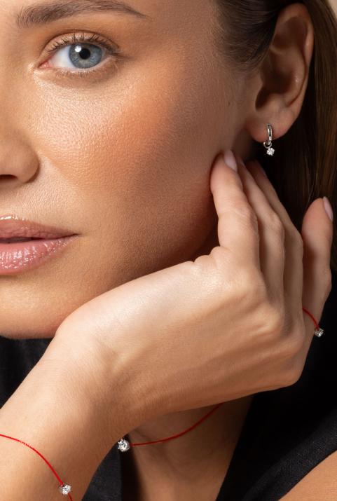 Solitaire Charm Pendant White Gold - Redline - 0++